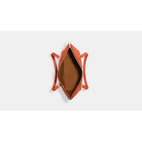 Coach NWT Orange Cross-grain Leather Gallery Tote Bag - Picture 3 of 4